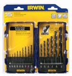 IRWIN Irwin 314015 Jobber Length Drill Bit Set, 15-Piece, Steel, Black Oxide TOOLS IRWIN