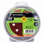GATOR Gator 4345 Sanding Disc, 5 in Dia, 60 Grit, Coarse, Aluminum Oxide Abrasive, Vented, 50/PK TOOLS GATOR