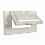 RACO INCORPORATED 1-Gang Weatherproof Flip Cover, Horizontal, GFCI, White ELECTRICAL RACO INCORPORATED