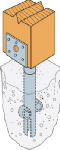 SIMPSON STRONG-TIE Simpson Strong-Tie EPB Series EPB44 Elevated Post Base, 4 x 4 in Post, 12 ga, Steel, Gray HARDWARE & FARM SUPPLIES SIMPSON STRONG-TIE