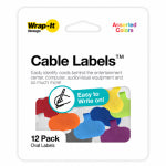 WRAP IT STORAGE Wrap-It Storage 412-CL-V-MC Small Cable Label, 1.2 in L, 0.63 in W, Nylon, Hook and Loop Attachment AUTOMOTIVE WRAP IT STORAGE