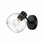 WESTINGHOUSE LIGHTING CORP Hyson 1 Light Indoor Vanity Wall Fixture, Glass Globe, Matte Black Finish