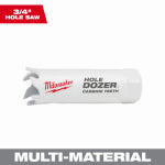 MILWAUKEE Milwaukee Hole Dozer 49-56-0702 Hole Saw, 3/4 in Dia, 1.62 in D Cutting, 1/2 in Arbor, 3 TPI, Carbide Cutting Edge TOOLS MILWAUKEE