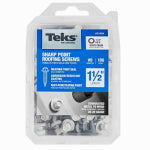 TEKS Teks 21424 Roofing Screw, 1-1/2 in L, Coarse Thread, Washer Head, Hex Drive, Sharp Point, Steel, Zinc-Plated, 100 HARDWARE & FARM SUPPLIES TEKS
