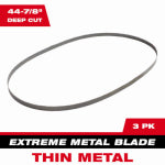 MILWAUKEE ELECTRIC TOOL CORP Extreme Thin Metal Band Saw Blades, Deep Cut, 12/14 TPI, 44-7/8 In., 3-Pk. TOOLS MILWAUKEE ELECTRIC TOOL CORP