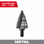 MILWAUKEE ELECTRIC TOOL CORP #12 Step Drill Bit, 7/8 - 1-3/8 In.