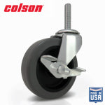 SHEPHERD HDWE. PROD., LLC. 3 in. Gray TPR and Steel Swivel Threaded Stem Caster with Locking Brake HARDWARE & FARM SUPPLIES SHEPHERD HDWE. PROD., LLC.