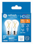 GE GE Refresh 31339 Replacement Bulb, A15 Lamp, 40 W Equivalent, Medium Lamp Base, Dimmable, Clear, Daylight ELECTRICAL GE