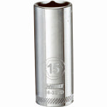 DEWALT DEWALT DWMT86327OSP Drive Hand Socket, 15 mm Socket, 3/8 in Drive, 6-Point, Steel, Polished Chrome Vanadium TOOLS DEWALT