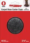 SHEPHERD HDWE. PROD., LLC. Super Sliders 2-1/2" Round Furniture Caster Cup. 4 Pack.