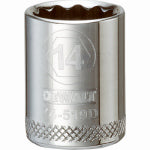 DEWALT DEWALT DWMT74519OSP Drive Hand Socket, 14 mm Socket, 3/8 in Drive, 12-Point, Steel, Polished Chrome Vanadium TOOLS DEWALT