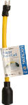 SOUTHWIRE/COLEMAN CABLE Yellow Locking Cord Adapter, 12/3 STW, 15A-125V To 20A-125V, 9 In. ELECTRICAL SOUTHWIRE/COLEMAN CABLE