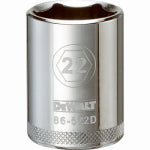 DEWALT DEWALT DWMT86522OSP Drive Socket, 22 mm Socket, 1-9/16 in OAL, 1/2 in Drive, 6-Point, Vanadium Steel, Polished Chrome TOOLS DEWALT