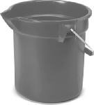 RUBBERMAID Rubbermaid Roughneck 261400GRAY Bucket with Pour Spout, 14 qt Capacity, 12 in Dia, Polyethylene, Gray CLEANING & JANITORIAL SUPPLIES RUBBERMAID