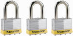 MASTER LOCK COMPANY Keyed-Alike 4-Pin Laminated Padlocks, 2 In., 3-Pk.