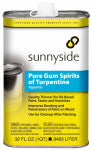 SUNNYSIDE Sunnyside 87032 Turpentine Thinner, Liquid, Pine, Clear/Pale Yellow, 1 qt, Can PAINT SUNNYSIDE