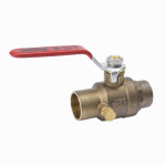 B&K LLC Stop & Waste Ball Valve, Lead Free, Forged Brass, 1/2 In.