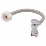 SHARKBITE Cash Acme ClickSeal 24656 Braided Toilet Connector, Flexible, 1/2 in Inlet, Ballcock Inlet, 7/8 in Outlet, 12 in L PLUMBING, HEATING & VENTILATION SHARKBITE