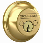 SCHLAGE LOCK Schlage B62NV 505 Deadbolt, 1 Grade, Metal, Bright Brass, 2-3/8 to 2-3/4 in Backset, C, SC1 Keyway HARDWARE & FARM SUPPLIES SCHLAGE LOCK