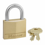 MASTER LOCK Master Lock 140D Padlock, 1-9/16 in W Body, Keyed Different Key, 1/4 in Dia Shackle, Steel Shackle, Brass Body, Gold HARDWARE & FARM SUPPLIES MASTER LOCK