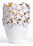 FUSION PRODUCTS LTD. Solar Light, Metal Floral Design, White/Gold Accents ELECTRICAL FUSION PRODUCTS LTD.