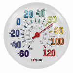 TAYLOR PRECISION PRODUCTS Outdoor Thermometer, Big and Bold Dial, Sky Blue, 13.25-In.