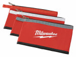 MILWAUKEE Milwaukee 48-22-8193 Zipper Pouch, 1-Pocket, Canvas, Red, 3/4 in W, 8 in H, 12-1/2 in D TOOLS MILWAUKEE