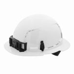 MILWAUKEE ELECTRIC TOOL CORP Vented Hard Hat, Full Brim, 4-Pt. Ratcheting Suspension, Type 1, Class C, White