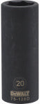 DEWALT DEWALT DWMT75128OSP Deep Impact Socket, 20 mm Socket, 1-1/32 in D Socket, 1/2 in Drive, 6-Point, Steel, Black Oxide TOOLS DEWALT