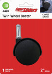 SHEPHERD HDWE. PROD., LLC. 2" Two- Wheel Stem Furniture Caster. Black.
