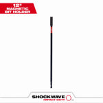 MILWAUKEE Milwaukee SHOCKWAVE 48-32-4512 Series Bit Holder with C-Ring, 12 in L, 1/4 in Drive, Hex Drive, 1/4 in Shank, Hex Shank TOOLS MILWAUKEE