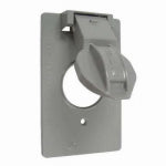 RACO INCORPORATED 1-Gang Vertical Weatherproof Cover, Vertical, Device Mount, 1.406 in. Dia., Gray ELECTRICAL RACO INCORPORATED