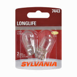 OSRAM SYLVANIA INC 7443 Long Life Miniature Clear Bulb, 7443LL BP2, 2-Pk.
