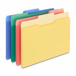 STAPLES INC File Folders, Assorted Colors, 24-Pk.