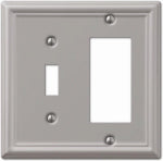 AMERTAC-WESTEK Chelsea Wall Plate, Brushed Nickel, Steel, 1 Rocker/ 1 Toggle ELECTRICAL AMERTAC-WESTEK