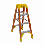 WERNER LADDER COMPANY Werner 4 Ft. Fiberglass Twin Step Step Ladder with 300 Lb. Load Capacity Type IA Ladder Rating