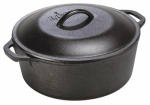 LODGE MFG Dutch Oven, Seasoned Cast Iron, 5 Qt.