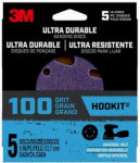 3M COMPANY Ultra Durable Power Sanding Discs, Universal, 100 Grit, 5 In., 5-Pk.