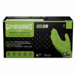 AMMEX Gloveworks GWGN46100 Heavy-Duty Disposable Gloves, L, Nitrile, Powder-Free, Green, 9-1/2 in L CLOTHING, FOOTWEAR & SAFETY GEAR AMMEX