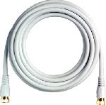 JEM ACCESSORIES, INC. RG6 Coaxial Cable With "F" Connectors, White, 12 Ft.