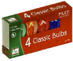 VAST LIGHTING CORP. Christmas Lights Replacement Bulb, C7, Multi-Color Transparent, 4-Pk. HOLIDAY & PARTY SUPPLIES VAST LIGHTING CORP.
