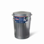 BEHRENS INC Galvanized Steel Trash Can & Lid, 20 Gallons