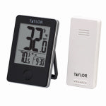 TAYLOR PRECISION PRODUCTS Digital Wireless Thermometer with Remote, Indoor/Outdoor, Black