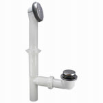 KEENEY Keeney 63W Bath Drain Assembly, Plastic, White, Chrome-Plated PLUMBING, HEATING & VENTILATION KEENEY