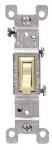 LEVITON MFG CO Quiet Toggle Switch With Grounding Screw, Single-Pole, Ivory, 15-Amp, 120-Volt
