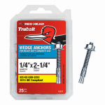RED HEAD Red Head TruBolt 12377 Wedge Anchor, 1/4 in Dia, 2-1/4 in OAL HARDWARE & FARM SUPPLIES RED HEAD