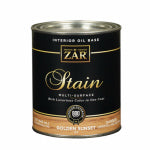 ZAR ZAR 12712 Wood Stain, Golden Sunset, Liquid, 1 qt, Can PAINT ZAR