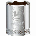 DEWALT DEWALT DWMT86309OSP Drive Hand Socket, 14 mm Socket, 3/8 in Drive, 6-Point, Steel, Polished Chrome Vanadium TOOLS DEWALT