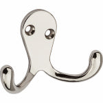 ASSA ABLOY AMERICAS RESIDENTIALI NC Wall Hook for Clothes, Double Prong, Nickel-Plated, 2-Pk. HARDWARE & FARM SUPPLIES ASSA ABLOY AMERICAS RESIDENTIALI NC