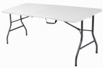 DOREL HOME FURNISHINGS 6-Ft. Deluxe Folding Table, White Resin Top, 30 x 72 In.